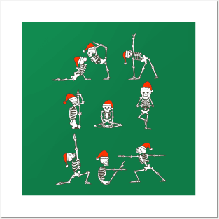 Skeleton Yoga Xmas Posters and Art